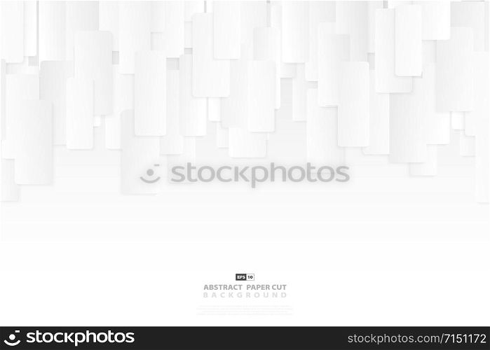 Abstract white and gray square pattern design wallpaper paper cut design decoration background. Use for poster, cover, print, presentation, ad, artwork. illustration vector eps10