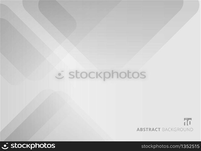 Abstract white and gray square rounded shape overlapping layer minimal style background. Vector illustration