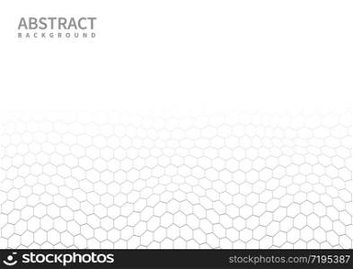 Abstract white and gray subtle lattice hexagon pattern background. Modern style. Repeat geometric grid. Vector illustration