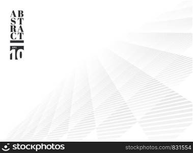 Abstract white and gray subtle lattice square pattern perspective background. Modern style with monochrome trellis. Repeat geometric grid. Vector illustration