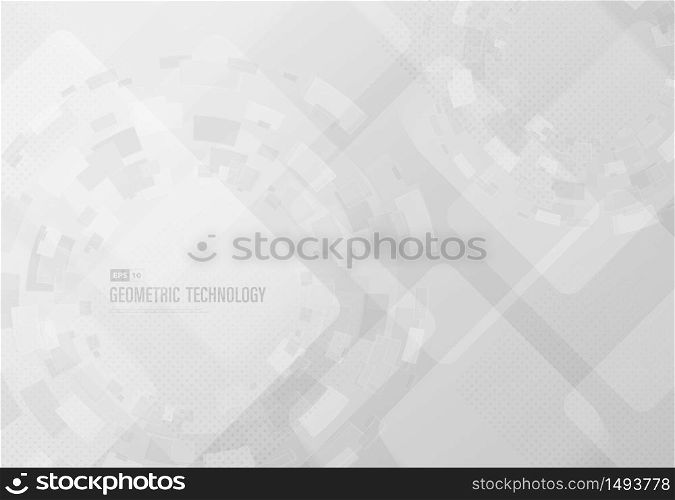 Abstract white and gray technology modern design of geometric background. Use for ad, poster, artwork, template design, print. illustration vector eps10