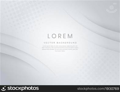 Abstract white and grey background with dynamic waves shape. You can use for ad, poster, template, business presentation. Vector illustration