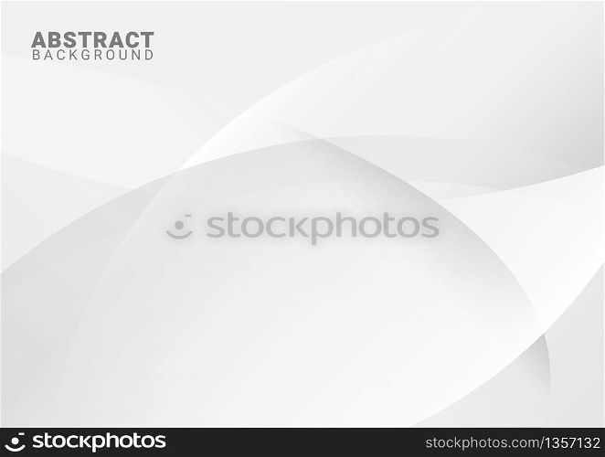 abstract white and grey background with smooth lines. Vector illustration