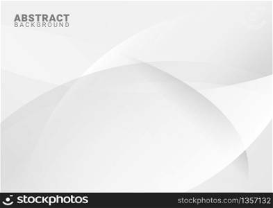 abstract white and grey background with smooth lines. Vector illustration
