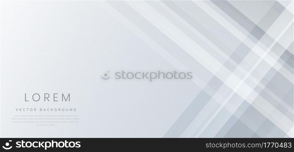 Abstract white and grey geometric diagonal overlay layer background. You can use for ad, poster, template, business presentation. Vector illustration