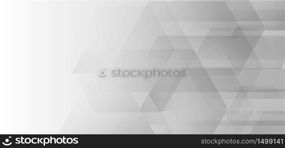 Abstract white and grey geometric hexagons overlapping corporate design background technology concept. Vector illustration