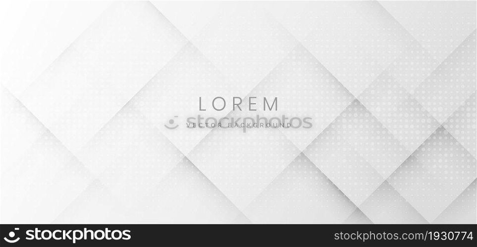 Abstract white and grey geometric shape overlapping background. You can use for ad, banner, poster, template, business presentation. Vector illustration