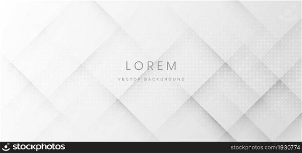 Abstract white and grey geometric shape overlapping background. You can use for ad, banner, poster, template, business presentation. Vector illustration