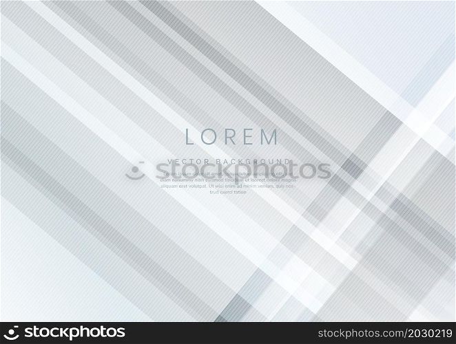 Abstract white and grey gradient geometric diagonal overlay layer background. You can use for ad, poster, template, business presentation. Vector illustration
