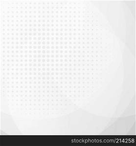 Abstract white and grey transparency circle with radial halftone modern design background for presentation template. Vector illustration