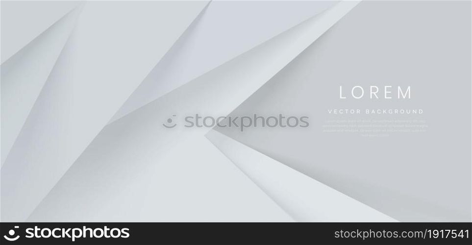 Abstract white and grey triangles layers background. Minimal style. You can use for ad, poster, template, business presentation. Vector illustration