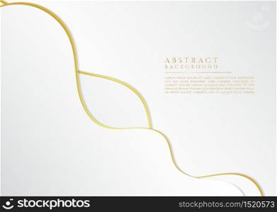 Abstract white background luxury gold overlap layer fluid curve wave style. vector illustration.