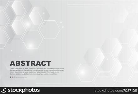 Abstract white background of digital surface Hexagon,Honeycomb modern pattern concept, Creative light and shadow style.Geometric mesh minimal clean gradient color for wallpaper.3D.vector illustration