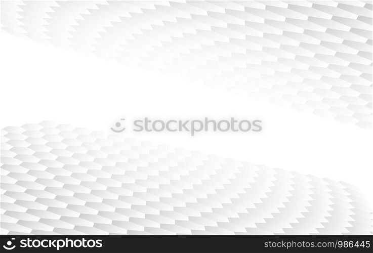 Abstract white background of Embossed surface Hexagon,Honeycomb modern horizontal pattern concept, Creative light circle style. Geometric mesh minimal gradient color for wallpaper.vector illustration