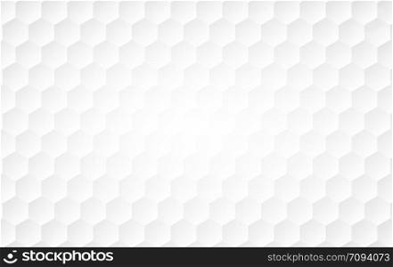 Abstract white background of Embossed surface Hexagon,Honeycomb modern pattern concept, Creative light and shadow style. Geometric mesh minimal clean gradient color for wallpaper.vector illustration