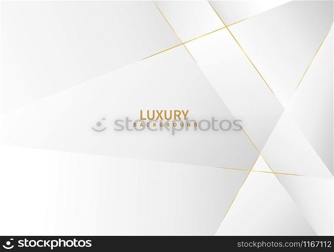 Abstract white background with golden line luxury. Vector illustration