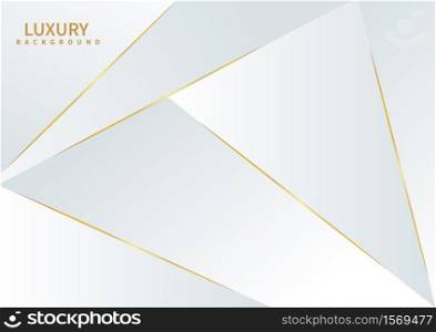 Abstract white background with golden line luxury. Vector illustration