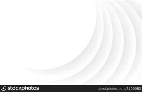 Abstract white circle overlaps curve with blank space background vector illustration.
