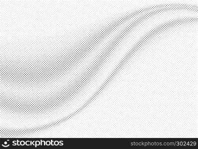 Abstract white cloth smooth soft wave background and texture halftone style. Vector illustration