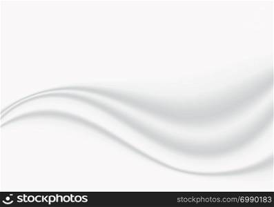 Abstract white cloth smooth soft wave with copy space background and texture. Vector illustration