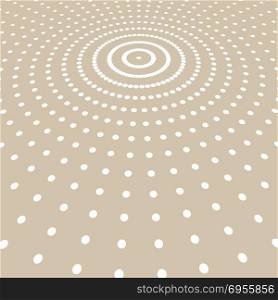 Abstract white color dots pattern halftone radius on light brown background. Vector illustration