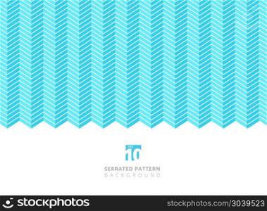 Abstract white color serrated lines pattern on blue background with copy space. vector illustration. Abstract white color serrated lines pattern on blue background w