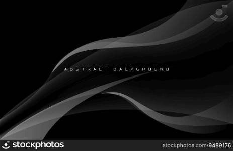 Abstract white curve futuristic on black with blank space design modern creative background vector 