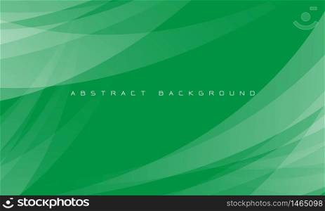 Abstract white curve overlap on green design modern futuristic background vector illustration.