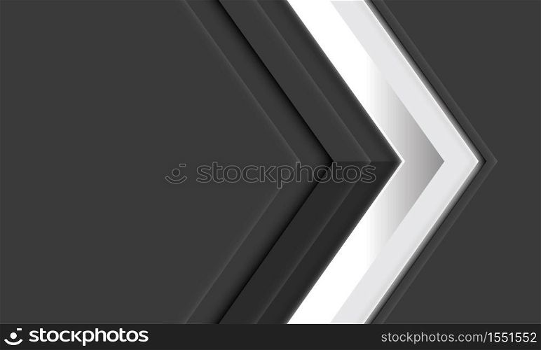 Abstract white diamond arrow direction on grey metallic with blank space design modern futuristic background vector illustration.