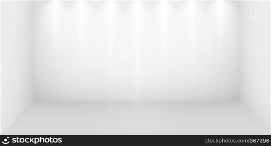 Abstract white empty room, niche with white wall, floor, ceiling, dark side without any textures, box top view colorless 3d illustration. Blank box template.. Abstract white empty room, niche with white wall, floor, ceiling, dark side without any textures, box top view colorless 3d illustration. Blank box template