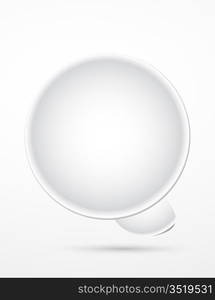 Abstract white empty speech bubble icon