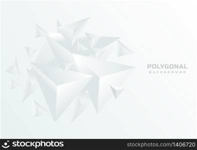 Abstract white geometric polygonal background. You can use for template brochure design. poster, banner web, flyer. Vector illustration
