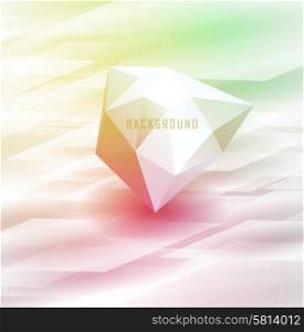 Abstract white Geometrical background with polygonal label can be used for invitation, congratulation or website