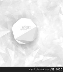 Abstract white Geometrical Design with polygonal label