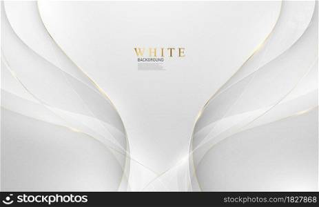 Abstract white gold background poster with dynamic. technology network Vector illustration.
