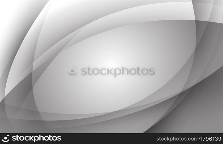 Abstract white grey curve geometric with blank space design modern futuristic background vector illustration.