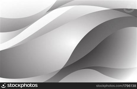 Abstract white grey curve wave overlap geometric design modern futuristic background vector illustration.
