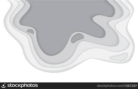 Abstract white grey tone paper cut pattern with blank space design modern style background texture vector illustration.