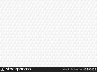 Abstract white hexagon embossed pattern background and texture. Luxury style. Vector illustration
