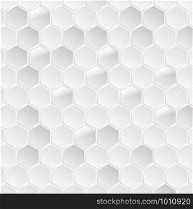 Abstract white hexagonal background design.
