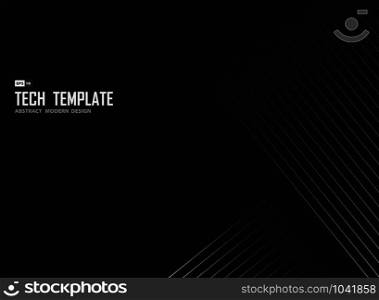 Abstract white line tech stripe on black background design template. Use for poster, artwork, ad, design. illustration vector eps10