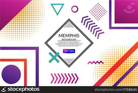 Abstract white memphis background design isolated with square,circle,arrow,triangle,dot for banner, poster, flyer, book design, website backgrounds or advertising. Editable vector