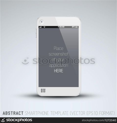 Abstract white mobile phone template with place for your application screenshot