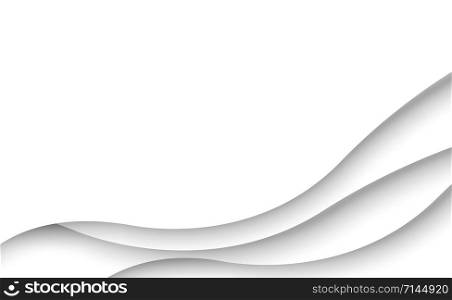 Abstract white modern shape line curve seamless white background.Graphic clean decoration.Space for your text.Creative layout light.Design business cover banner.Minimal surface vector illustration.