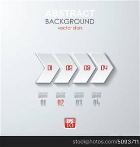 Abstract white paper arrow infographics with options template. Can be used for diagram, data, step options, banner, web design.