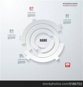 Abstract white paper circle infographics with options template. Can be used for diagram, data, step options, banner, web design.