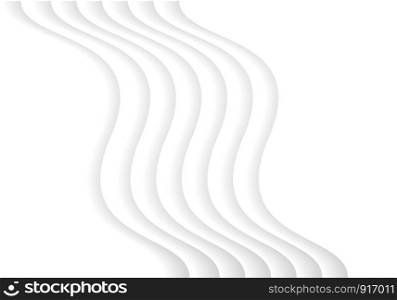 Abstract white paper cut curve overlap design modern futuristic background vector illustration.