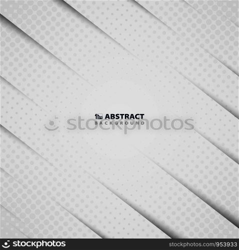Abstract white paper cut pattern with halftone modern decorating design background. You can use for artwork, poster, cover, print, book, annual report. vector eps10