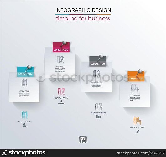 Abstract white paper stickers infographics with options template. Can be used for diagram, data, step options, banner, web design.