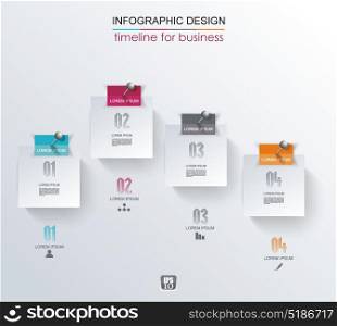 Abstract white paper stickers infographics with options template. Can be used for diagram, data, step options, banner, web design.